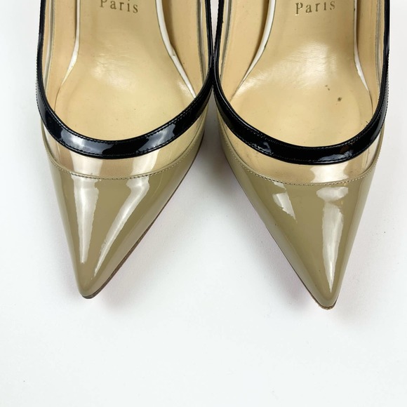 Christian Louboutin Paulina Slingback Pump PVC Nude pointed 100mm Toe 37 US 7 - Picture 3 of 13